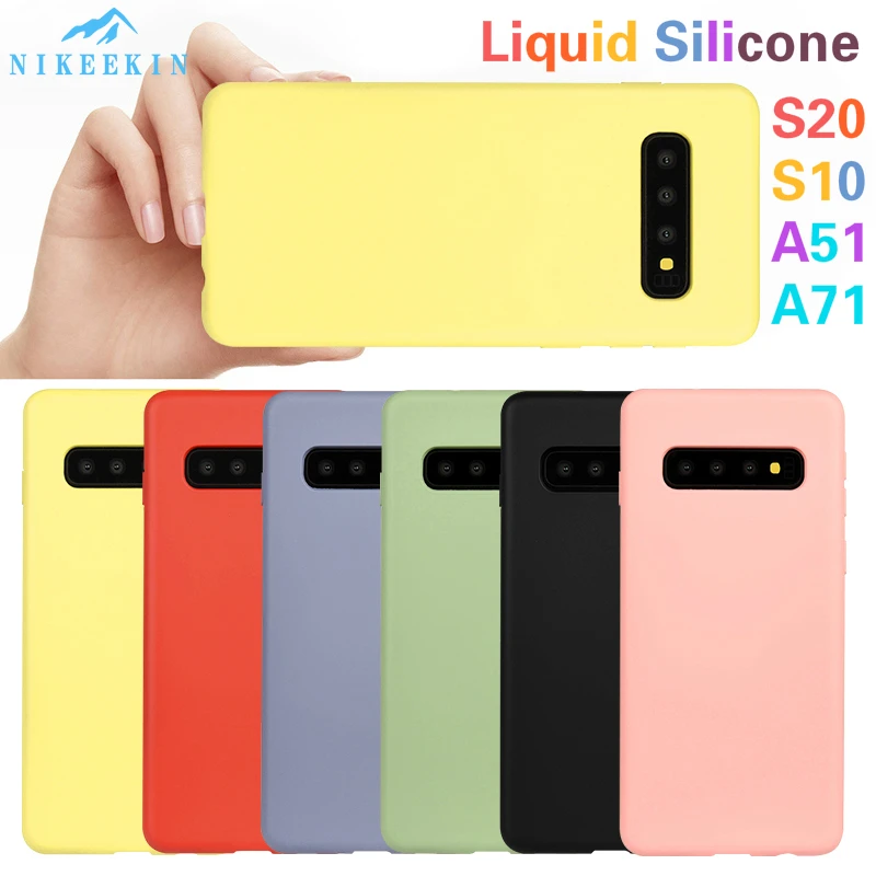 Жидкий чехол для телефона Samsung A31 A41 A71 A51 A40 A10S A20E A30 A21S силиконовый Galaxy A11 S10 Lite A70 A50 A6