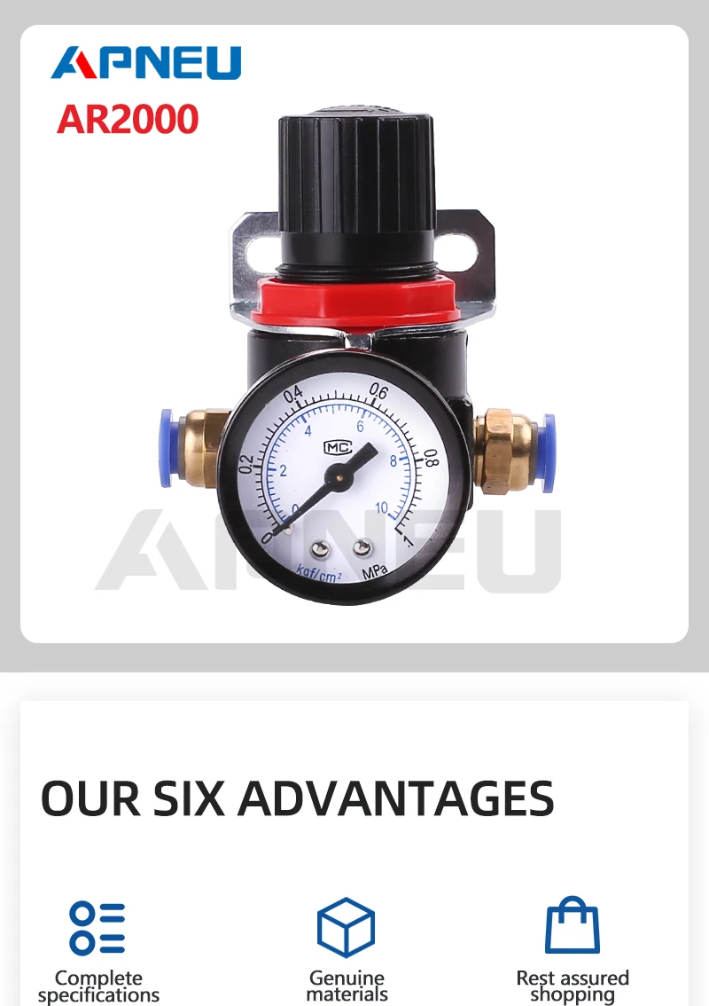 AR2000 G1/" AR2000-02 пневматический Мини Воздушный давление сброса управления компрессора регулятор обработки единиц клапан манометр установки