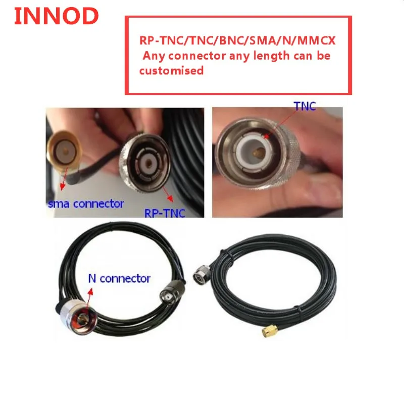 

10M impinj Uhf rfid reader Antenna panel antenna Cable RP-TNC Male to N-Type Male connector