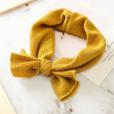 Цвет: желтый Cute New hair accessories solid color Girls Baby hair band bow band Hair Accessories - Цвет: Цвет: желтый