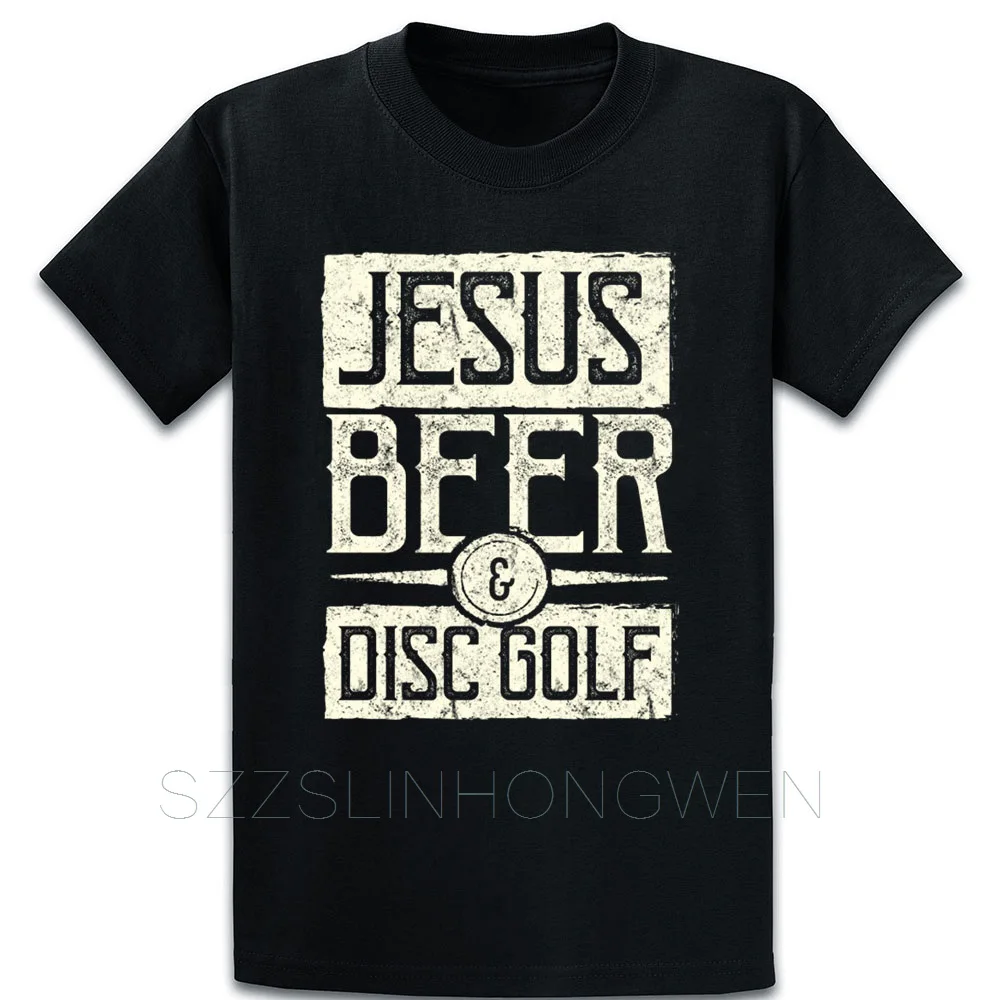 Disc Golf Jesus Beer Funny Christian T Shirt Letters Designs New Fashion Cotton Summer Over Size S-5XL Natural |