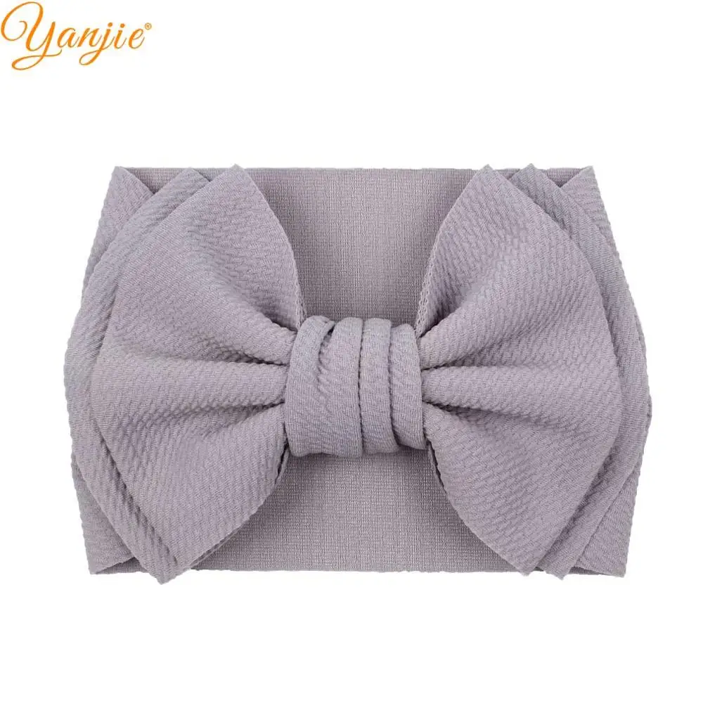 Style A-lt gray 7 дюймов Большой двойной слой волос бант головная повязка для девочек горячая Распродажа эластичные ленты для волос Детские Цельный тюрбан головная повязка аксессуары для волос - Цвет: Style A-lt gray