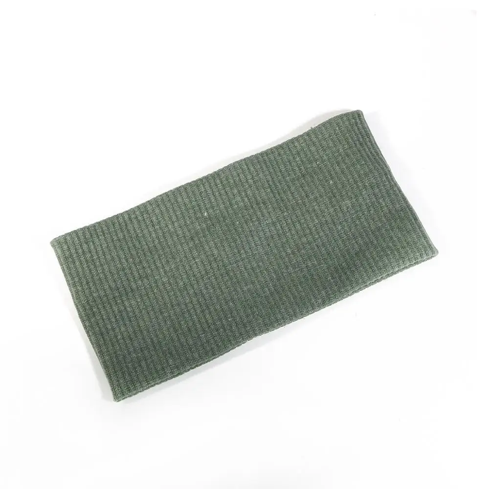 Wholesale Lady's Ribbed Cotton Headband Summer Knitted Solid Color Hair Band for Girls Flat Elastic Stretchy Hair Accessories - Цвет: Green