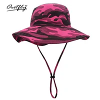 Outfly Outdoor UV Protection Wide Brim Cotton Bucket Hat Cowboy Fisherman's Foldable Camouflage Beach Cap Circumference 63CM 3