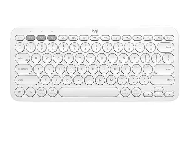 Белый Многоуровневая беспроводная клавиатура с Bluetooth от logitech K380, ультра мини, бесшумная, для Mac, хромированная ОС, Windows, для iPhone, iPad, Android - Цвет: Белый