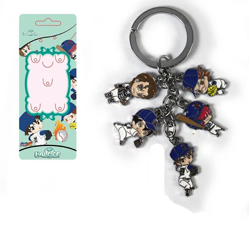 

Ace of Diamonds with Metal Doll 5 Pendant Oil Drop with Metal Keychains Anime Peripheral Small Gifts Supply of Goods