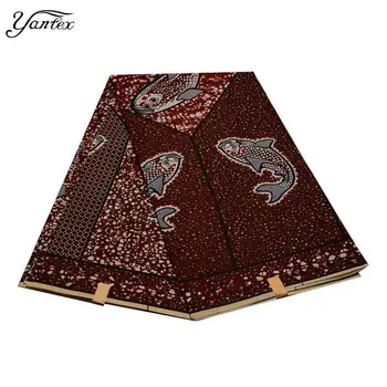 

YANTEX Ankara African Prints Fabric Wax Nigeria Batik Polyester Veritable Wax African Ankara Fabrics Tissu Africain 6 Yards/Pcs
