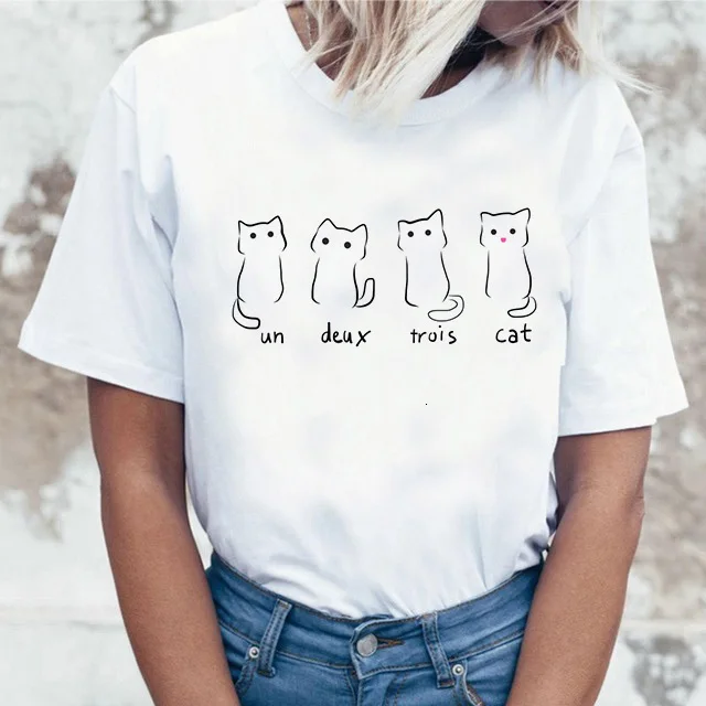 Забавная футболка Mona Lisa Cat для женщин Kawaii Топы Футболка Harajuku 90s Kawaii одежда футболка уличная Ulzzang Женская летняя футболка
