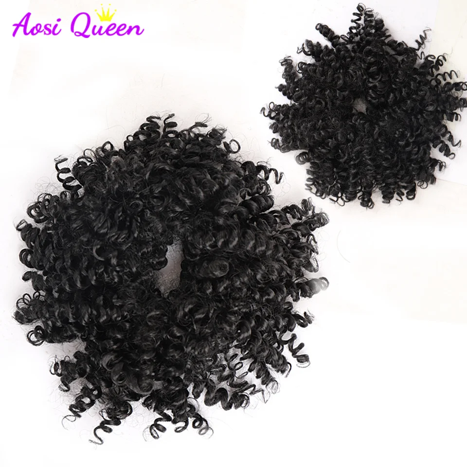 AS Curly Fluffy Chignon Hairpiece Synthetic Tousled Messy Bun Hair Elastic Band Updo Chignon Hair Hairpiece For Women