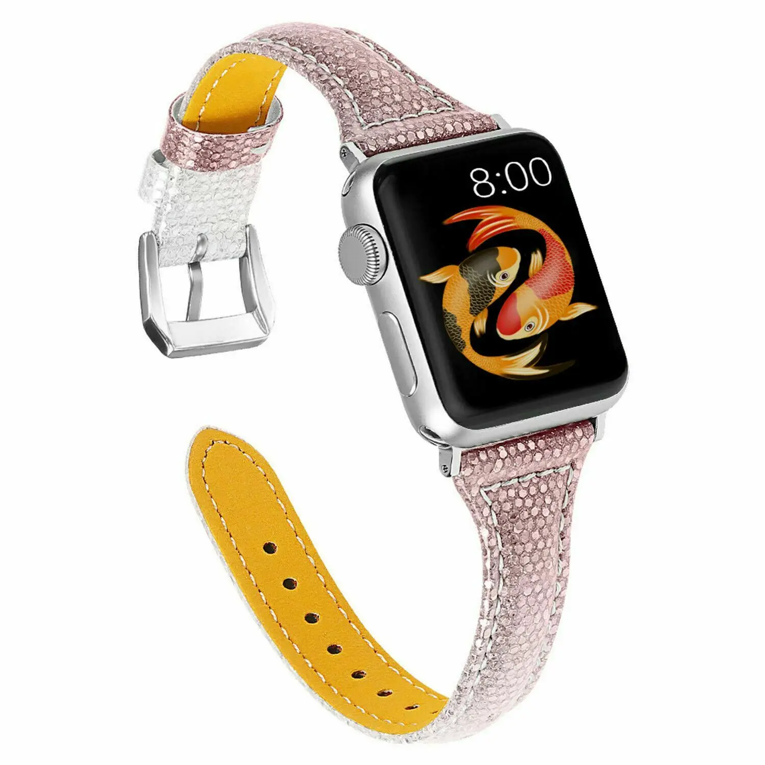 Градиентный цветной ремешок для Apple Watch серии 1 2 3 4 5 тонкие кожаные браслеты для iWatch 44 мм 42 мм 40 мм 38 мм браслет