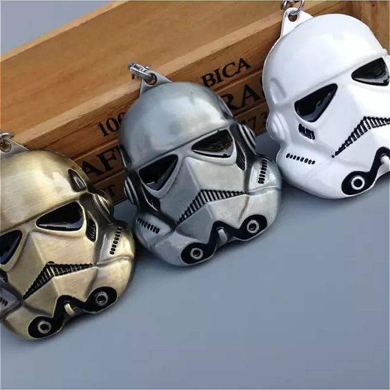 

Movie Jewelry Star Wars Robot soldiers Mask Pendant Keychain Metal Car Keyring Holder For Men Women Gifts