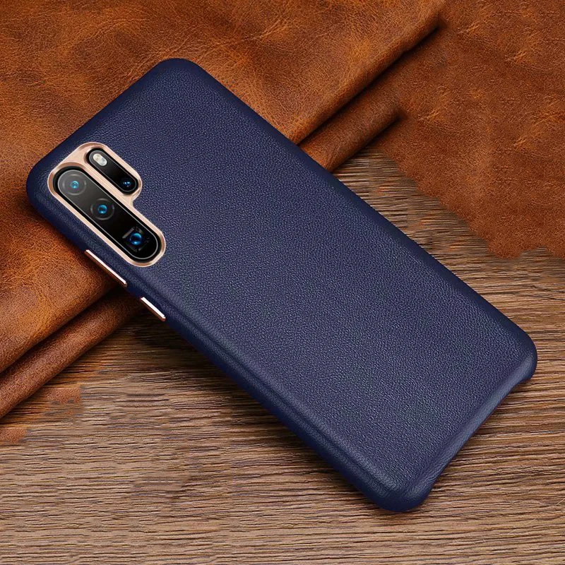 XOOMZ чехол для huawei P30 Pro Роскошный чехол из натуральной кожи для huawei P30/P20/Pro металлический элемент задняя крышка чехол s - Цвет: Sheep Leather Blue