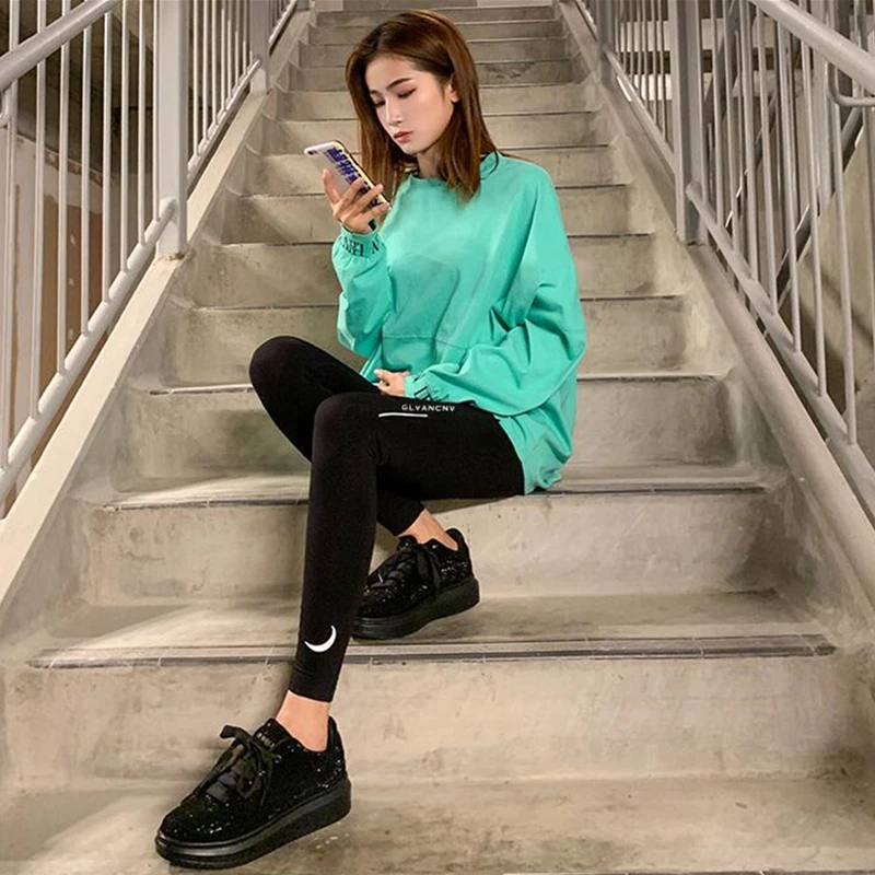 

Crescent High Waist Leggings for Women Fitness Pants Slim Comfortable Sports Pants Running Bodybuilder Reflective Legins F5A129