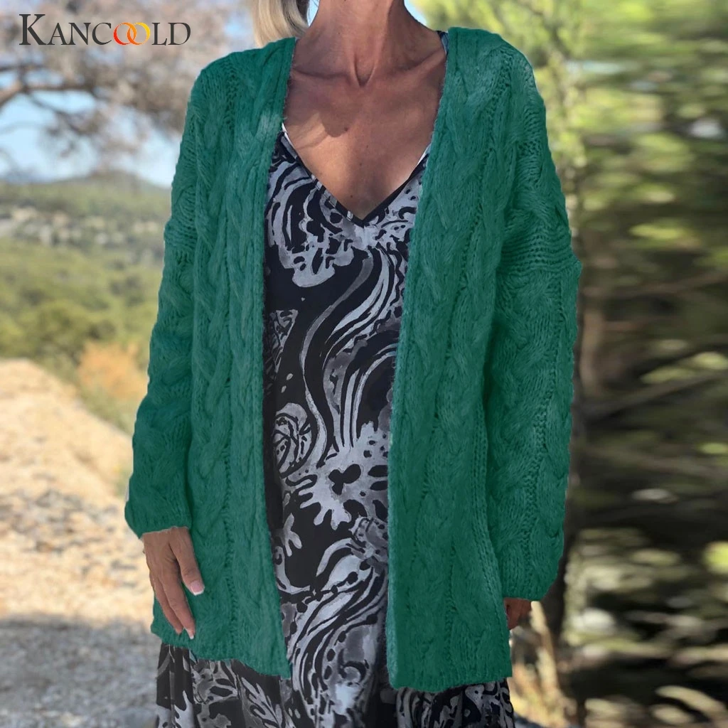 

KANCOOLD coats Women Fashion Solid Long Sleeve Knit Sweater Cardigans Coat Winter Casual Loose coats and jackets women 2019AUG27