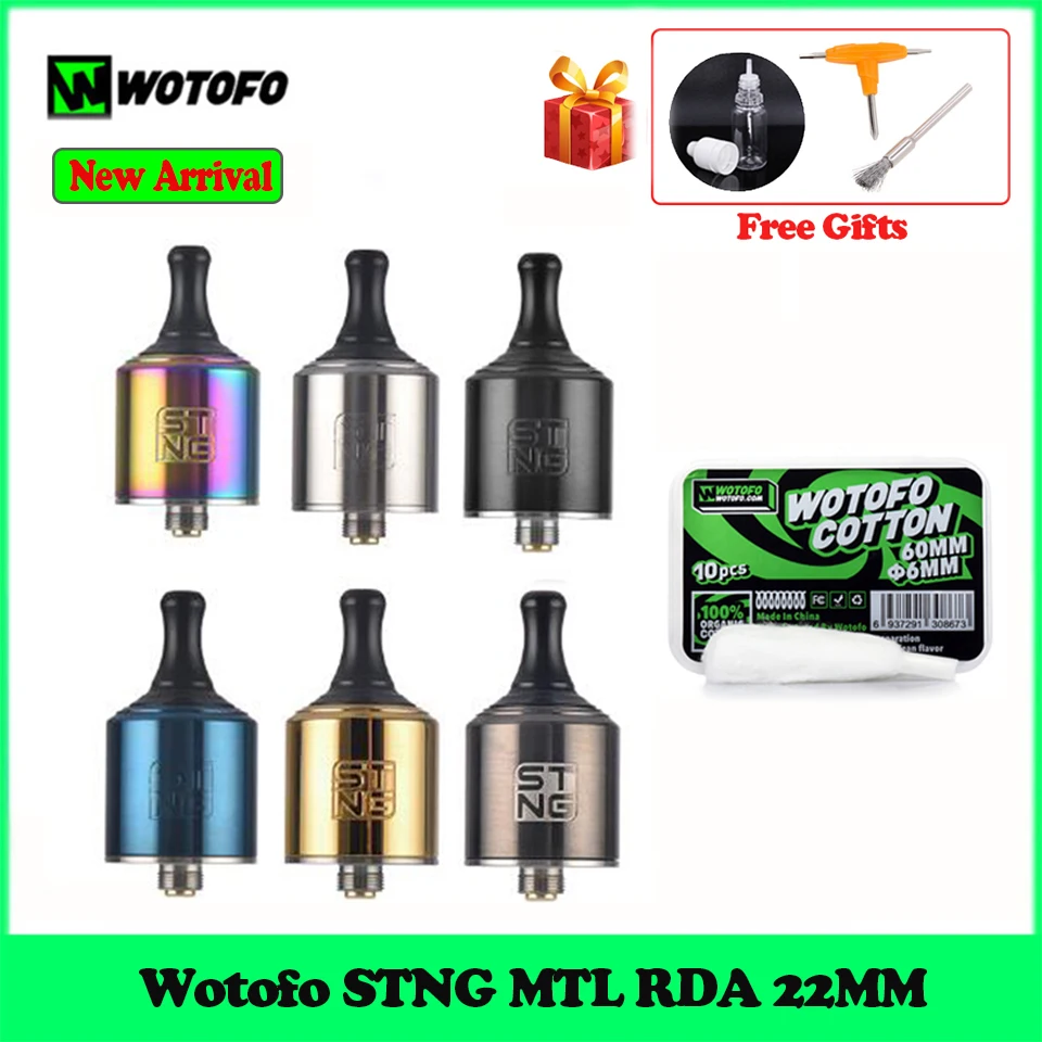 Wotofo STNG MTL RDA 22 мм одна катушка 0,4-1.8ohm 5-30 Вт Vape танк электронная сигарета распылитель 510 нить VS профиль RDA танк