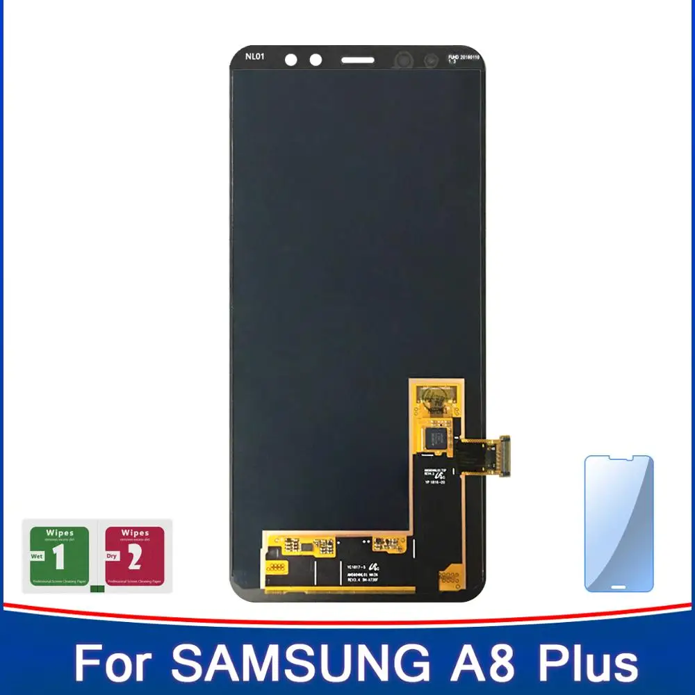 

100% New Super Amoled Display For Samsung Galaxy A8 Plus 2018 A730 A730x LCD Touch Screen Digitizer Adjustable Replacement