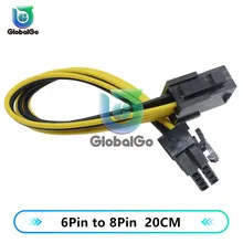 Extension Cable Kit 6Pin to 8pin Female to Male Power Extension Cable 18AWG Wire Computer Connectors