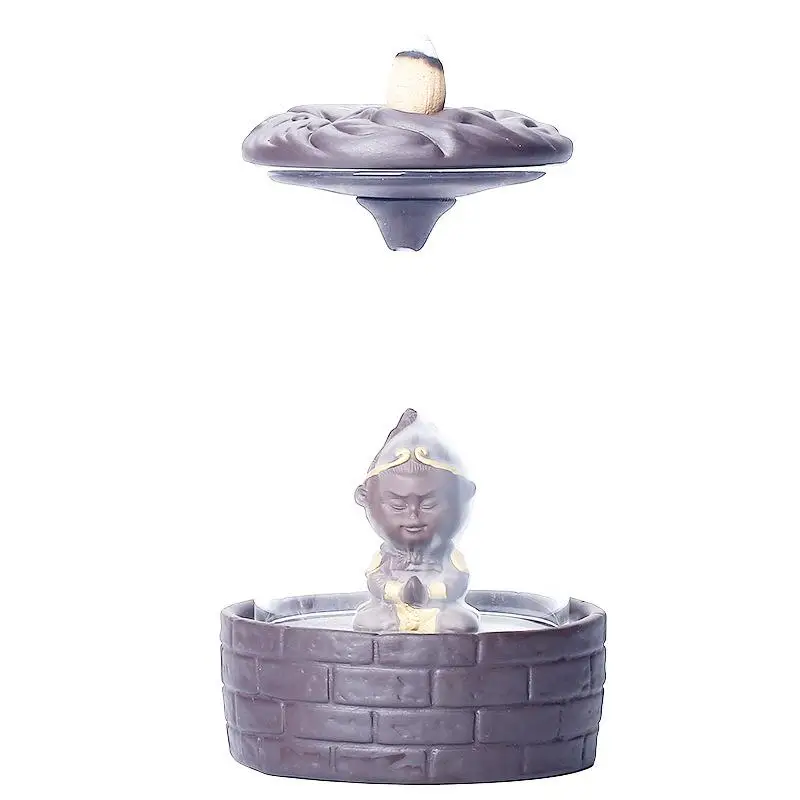 Backflow Incense Burner Portable Ceramic Waterfall Incense Cone Holder