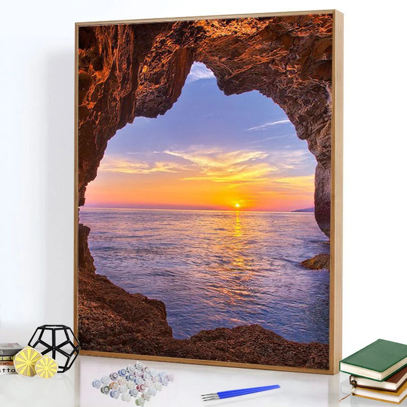 RUOPOTY Painting By Numbers Landscape Hand Painted Pictures By Number On Canvas Home Decoration DIY Gift