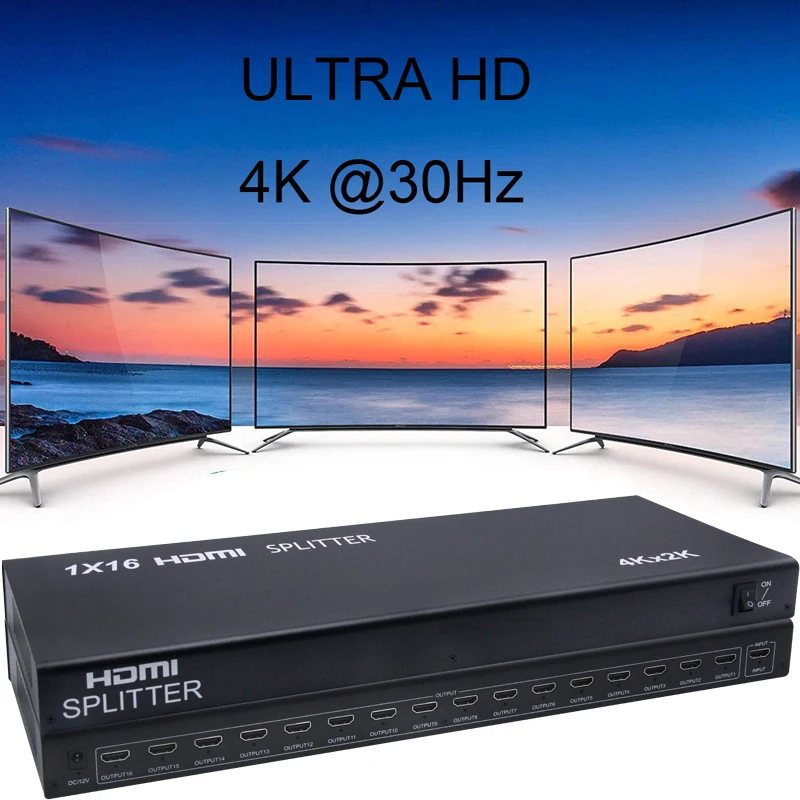 4K 3D HDMI Splitter 1x16 Distributor Video Converter 4KX2K 1080P 1 In 10 12 or 16 Output for PS3 PS4 Notebook PC to TV Projector
4K 3D HDMI Splitter 1x16 Distributor Video Converter 4KX2K 1080P 1 In 10 12 or 16 Output for PS3 PS4 Notebook PC to TV Projector
