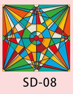 sd-08 Пользовательский размер стеклянная оконная пленка красочная статическая не цепляется клей древняя европейская Наклейка на окно 50 см x 100 см - Цвет: sd-08