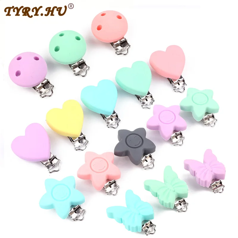 Silicone Soother Pacifier Holder Dummy Clips Adapter For Baby LD 
