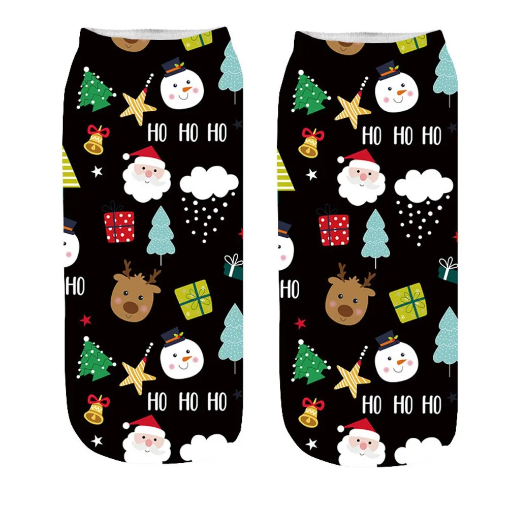 Женские носки до щиколотки с объемным забавным рождественским рисунком, Необычные милые носки с необычным принтом, женские носки, хлопковые спортивные носки - Цвет: z