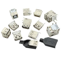 5PCS USB Type A Standard Port Female Solder Jacks Connector PCB Socket Type B 90 Degree Horizontal Straight Insertion Patch