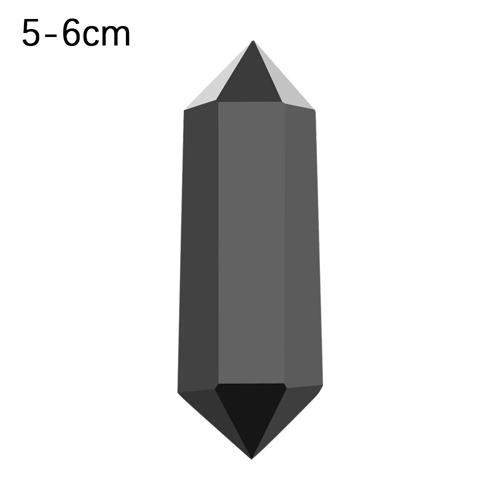 5-6cm balck Черный турмалин натуральный кварц целебный кристалл камень волшебная энергия жезл для рейки минералы башня шестиугольная обелиска украшение дома - Цвет: 5-6cm balck