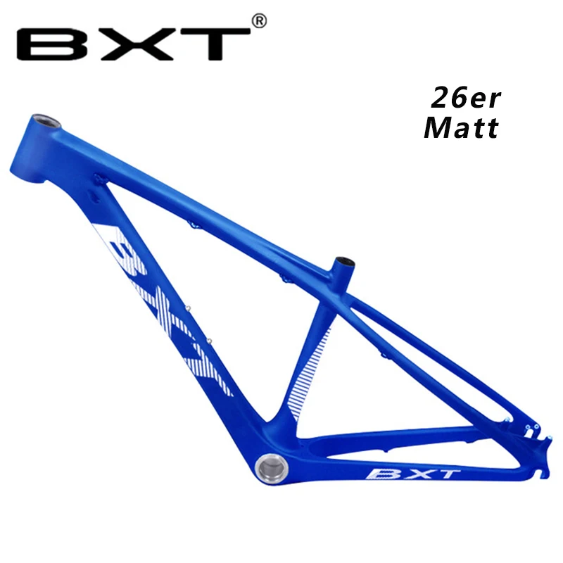 Углеродная mtb рама 26er углеродная велосипедная Рама 14 дюймов рама карбоновая для горного велосипеда 26 углеродная детская рама с гарнитурой+ зажим+ BB92 - Цвет: blue Matt