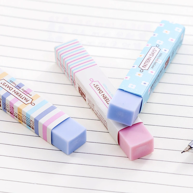 Pencil Erasers 4 Pieces For Kids Soft Striped Rubber Toy Stationery School Office Supply Creative pencil eraser