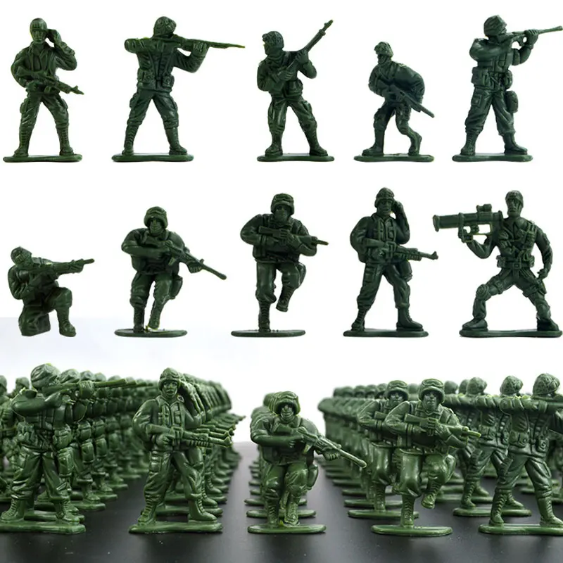 100pcs Large Soldier GK Simulation PVC Military Soldier Model Toys