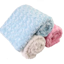 Розовое шерстяное одеяло; детское одеяло для мальчиков и девочек; Коралловое кашемировое двойное утепленное одеяло на колесиках; покрывало для новорожденных; 102*76 см