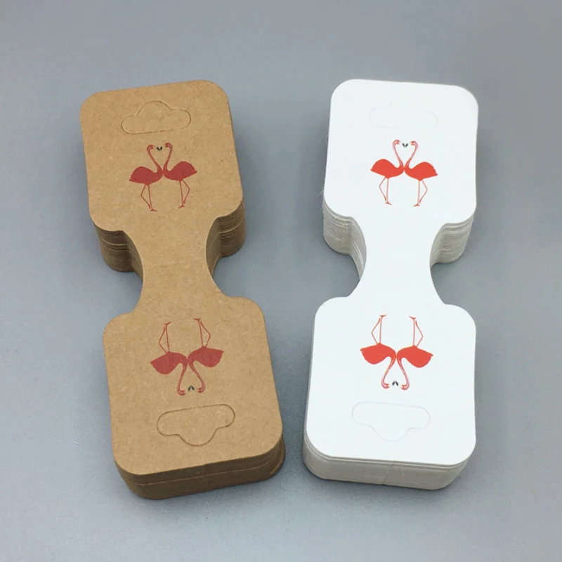 50pcs 9x3.5cm Necklace Bracelet Folding Card Jewelry Display Bracelet Flower Print Label Price Tag Cardboard DIY Gift Packaging