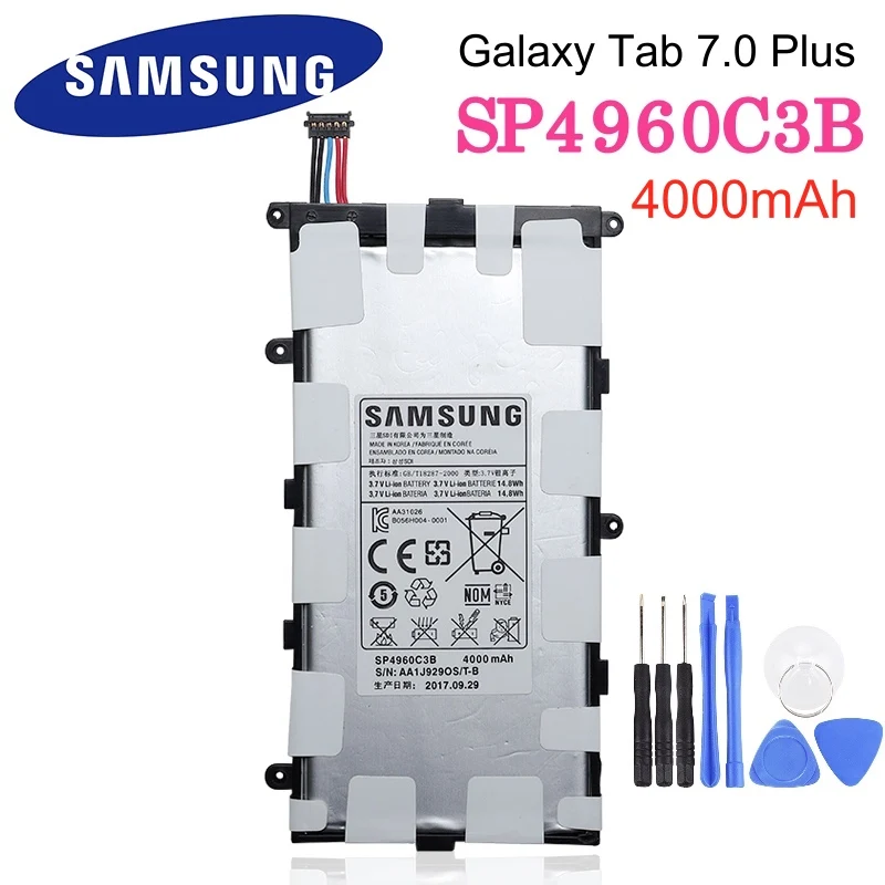 Оригинальный аккумулятор для планшета Samsung SP4960C3B 4000 мАч GALAXY Tab 7 0 Plus P3110 P3100 P6200