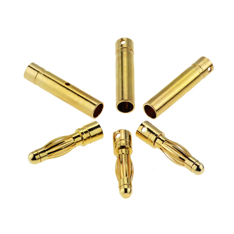 Coax Connector Power Cable Plug Phone Charger Plug Power Plug Adapter 10Pair 4mm RC Battery Gold-plated Bullet Banana Plug Male Female Bullet Banana Connector