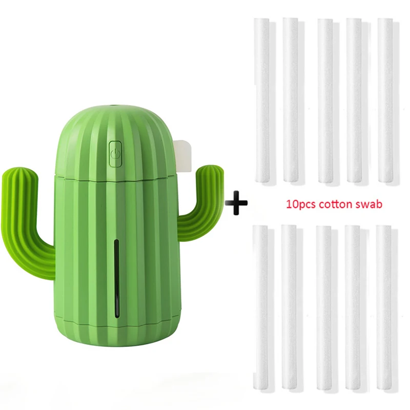 340ML Mini USB Air Humidifier Cactus Timing Aromatherapy Diffuser Mist Maker