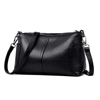 

New fashion leather handbags luxury ladies shoulder bags casual double zipper trend all-match Genuine leather messenger bag T29