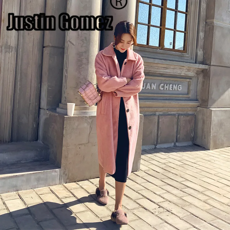 

Winter Clothes Woman 2019 Faux Mink Velvet Wool Thickened Warm Coat Pockets Split Buttoned Cardigan Female Elegant Overcoat