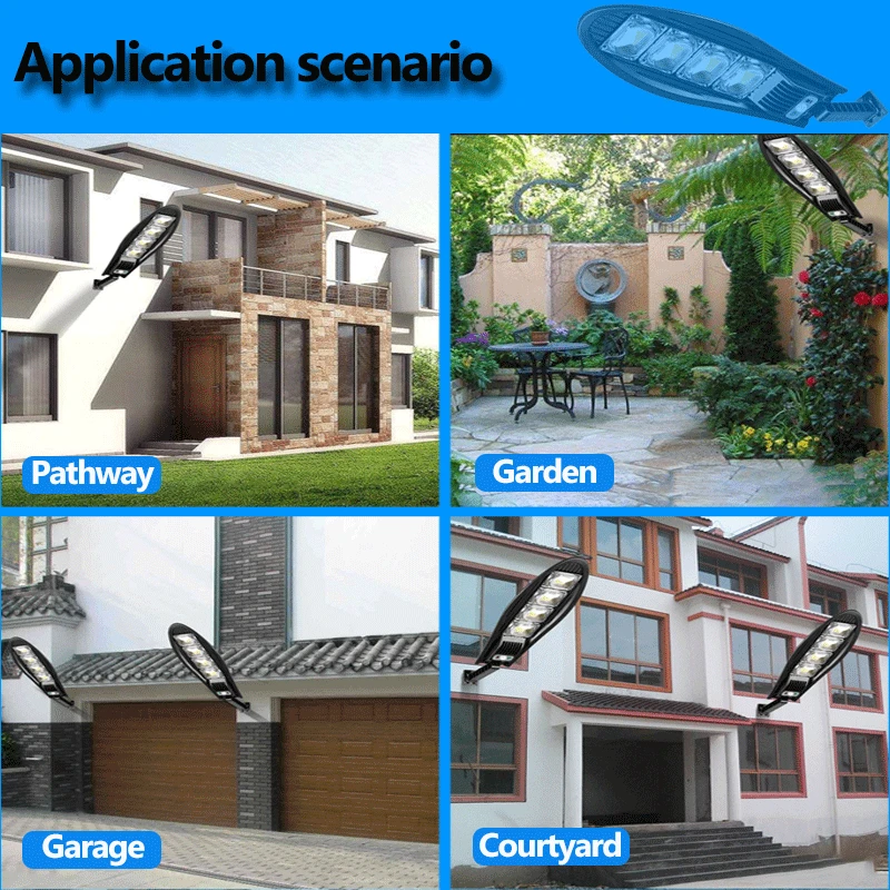 10000W 168 LED Solar Street Lights Outdoor Solar Lamp 3 Modes Waterproof Motion Sensor Security Lighting for Garden images - 6