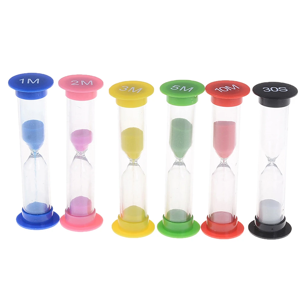 

6pcs 30 Seconds Hourglass Children Timer Mini Creative Timer Exquisite Small Gifts Colorful Hourglass Table Decoration