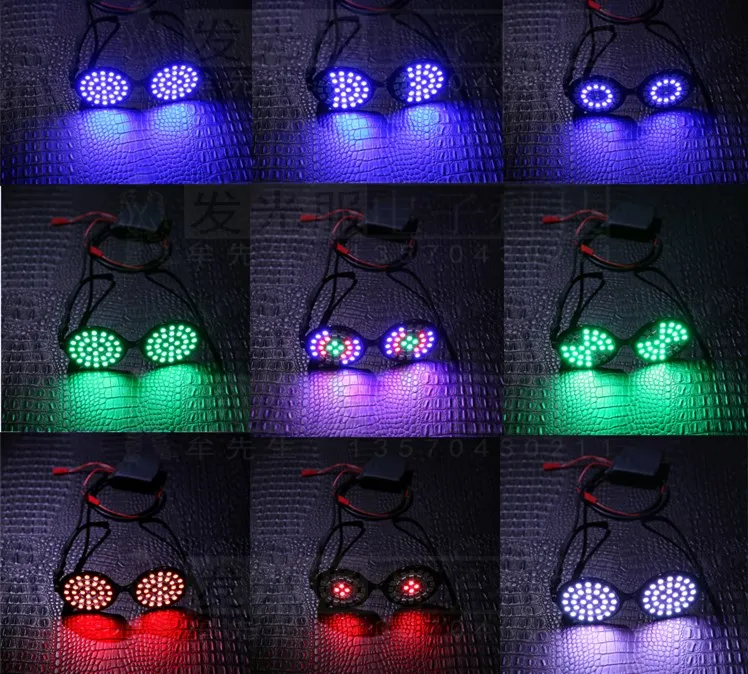 New Flash LED Glasses Multicolor Conversion LED light-emitting glasses Music Festival DJ Singer Performing props
