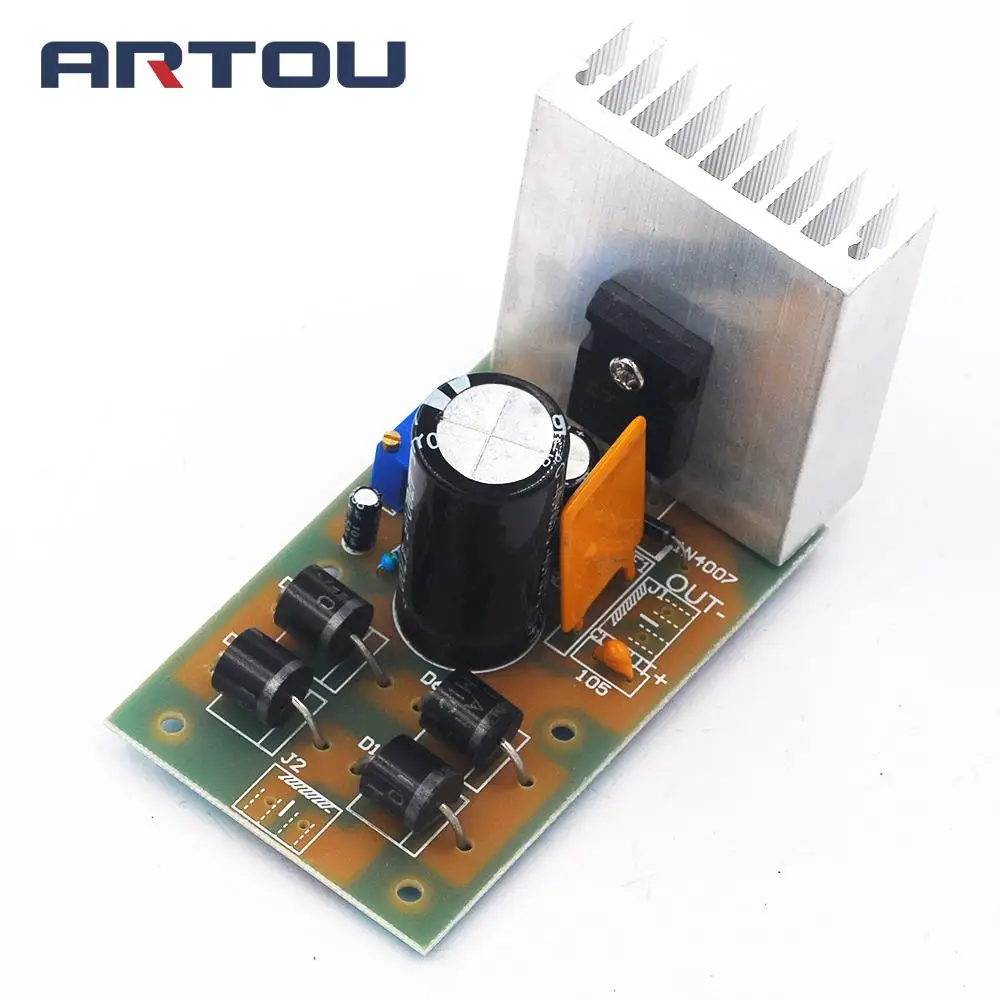 

1pcs LT1083 7A power adjustable board with self-recovery fuse parts with radiator