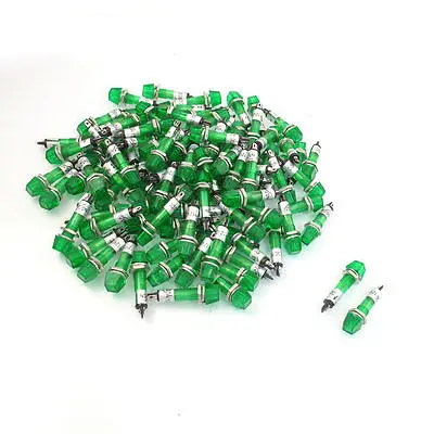 100 x DC 12V 2 контакта 7 мм зеленый индикатор питания с подсветкой сигнальная лампа