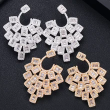 Роскошные Длинные серьги в форме цветка JANKELLY, кубический цирконий, женские свадебные Большие серьги Bijoux