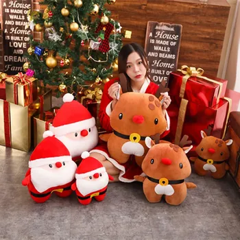 

2020 Christmas Section Doll Santa Claus Christmas Elk Doll Pillow Hand Warmers Christmas Section Gift
