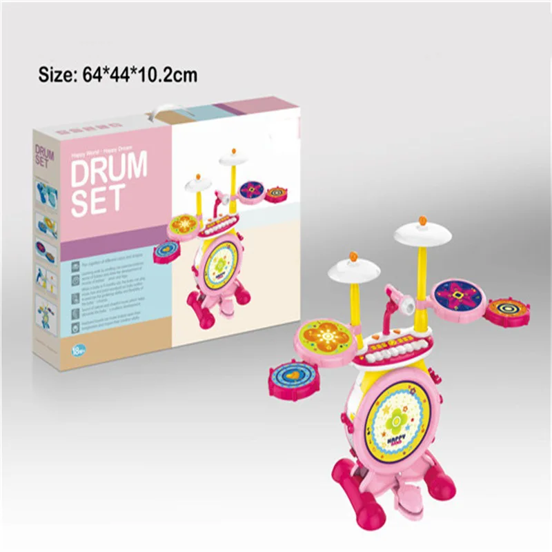 

CHILDREN'S Electronic Keyboard with Microphone Drum Kit Multi-functional Jazz Drum Piano GIRL'S Beat Musical Instrument Toy