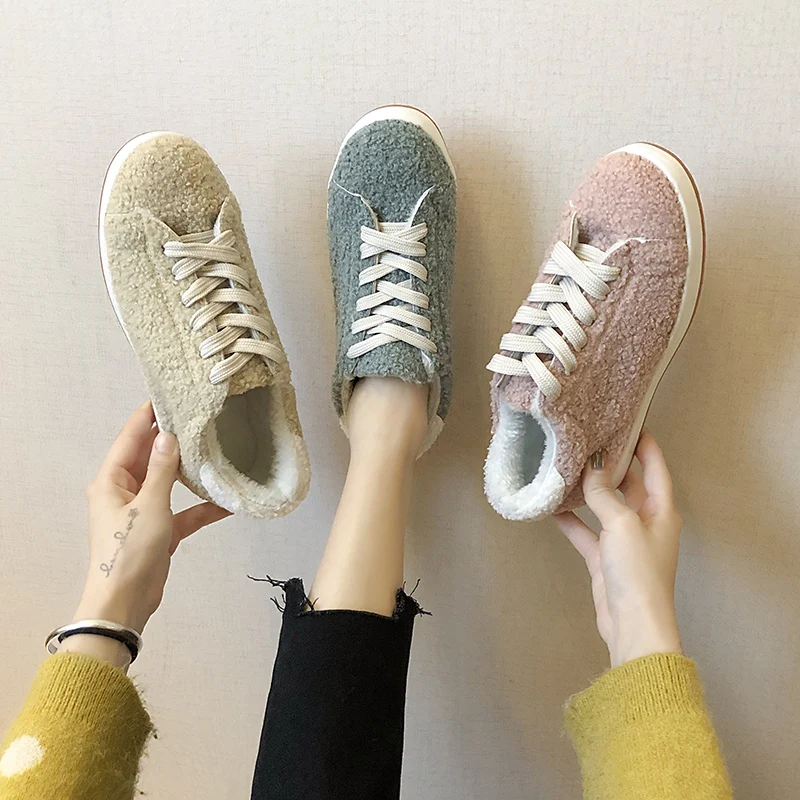 

Cross Women's Shoes Female Footwear Wedge Basket 2019 Loafers Fur Round Toe All-Match Modis Casual Sneaker Autumn Dress Retro