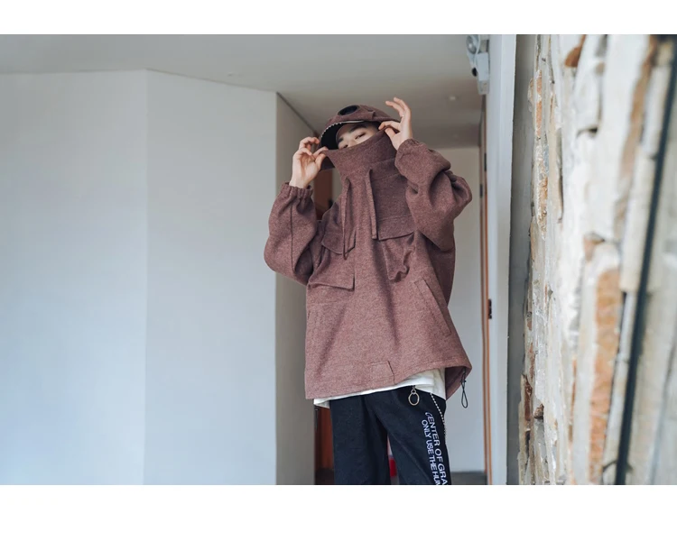 2019 осенний Новый тренд корейской версии свободного падения плеча рукава dedthree-dimension BagGlasses декоративный пуловер