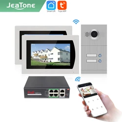 Jeatone – sonnette connectée Tuya, wi fi, 7 pouces, interphone vidéo sans fil pour 2 étages, caméra AHD 